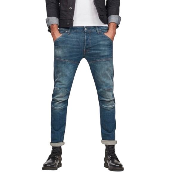 G-Star Raw 5620 3D Knee Slim Jeans Button Fly Medium Wash Size 28x30 - Picture 1 of 16